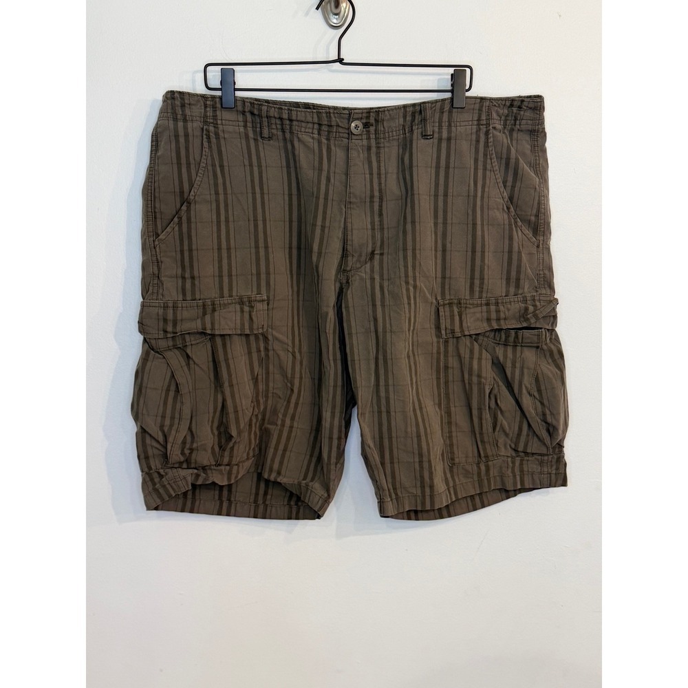 Patagonia Mens 40 Organic Cotton Striped Cargo Shorts Olive Green